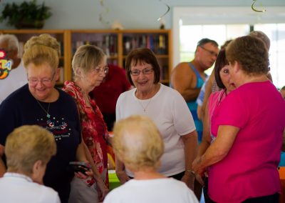 People gathering at a community event